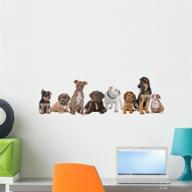 adorable puppies peel and stick wall decals - large group of cute dogs for instant home decor - 24 in w x 8 in h - wallmonkeys fot-24945146-24 wm263659, medium logo