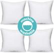 moonrest premium hypoallergenic square white pillow inserts for sofa throw - set of 4-18x18 inch with polyester fiber filling logo