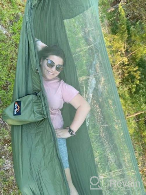 img 1 attached to AnorTrek Professional Camping Hammock: Lightweight, Portable Double With Mosquito Net & Tree Straps - Perfect For Hiking, Backpacking & More! review by Aaron Leburu