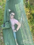 img 1 attached to AnorTrek Professional Camping Hammock: Lightweight, Portable Double With Mosquito Net & Tree Straps - Perfect For Hiking, Backpacking & More! review by Aaron Leburu