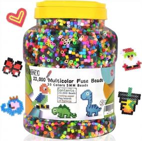 img 4 attached to Inscraft 23,000Pc Fuse Beads Kit For Kids Crafts - 30 Colors Iron Beads Set W/ 3 Pegboards, 5 Ironing Papers & 10 Patterns - Multicolor 5Mm Melty Bead Bulk Refill Kit – Perfect Birthday Christmas Gift