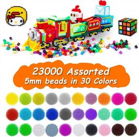 img 3 attached to Inscraft 23,000Pc Fuse Beads Kit For Kids Crafts - 30 Colors Iron Beads Set W/ 3 Pegboards, 5 Ironing Papers & 10 Patterns - Multicolor 5Mm Melty Bead Bulk Refill Kit – Perfect Birthday Christmas Gift