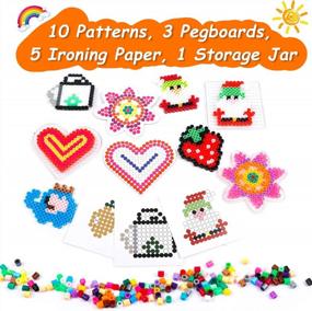 img 2 attached to Inscraft 23,000Pc Fuse Beads Kit For Kids Crafts - 30 Colors Iron Beads Set W/ 3 Pegboards, 5 Ironing Papers & 10 Patterns - Multicolor 5Mm Melty Bead Bulk Refill Kit – Perfect Birthday Christmas Gift