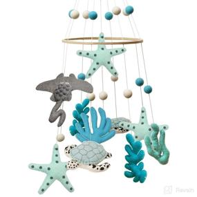 img 4 attached to Glaciart One Ocean Nursery Mobile - Vibrant Crib Decor, Handmade with Child-Safe Materials - Perfect Ocean Themed Decoration for Boys and Girls - 10x30Inch, 60Inch Hanging String