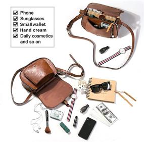 img 2 attached to Vegan Leather Crossbody Handbags: Small Saddle Purses And Boho Shoulder Bags For Women