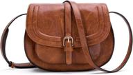vegan leather crossbody handbags: small saddle purses and boho shoulder bags for women logo