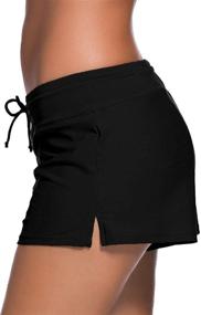 img 3 attached to Ecosunny Waistband Swimsuit Boyshort Boardshort Women's Clothing via Swimsuits & Cover Ups