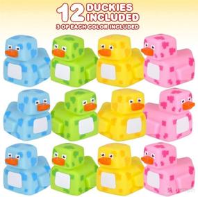 img 3 attached to 🦆 ArtCreativity Pixelated Rubber Duckies 2.25 Inch - Pack of 12, Assorted Colors for Bath or Pool Fun, Decorative Carnival Supplies, Party Favor or Small Prize