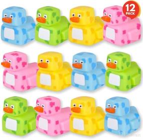 img 4 attached to 🦆 ArtCreativity Pixelated Rubber Duckies 2.25 Inch - Pack of 12, Assorted Colors for Bath or Pool Fun, Decorative Carnival Supplies, Party Favor or Small Prize