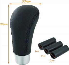 img 1 attached to Upgrade Your Car'S Interior With Lunsom'S Leather Gear Shift Knob For Most Manual Vehicles - Type R Alloy, Most Compatible, And Sleek Black Design