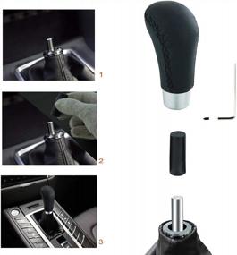 img 3 attached to Upgrade Your Car'S Interior With Lunsom'S Leather Gear Shift Knob For Most Manual Vehicles - Type R Alloy, Most Compatible, And Sleek Black Design