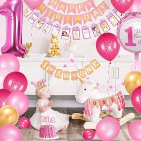 img 3 attached to 70-Piece JOYYPOP First Birthday Girl Decorations Set With Baby Crown, 12 Month Photo Banner, I AM ONE Banner, ONE Cake Topper, And 1St Birthday Highchair Banner For A Memorable Celebration