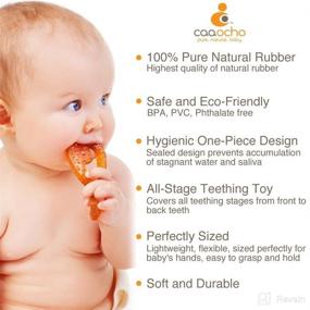 img 3 attached to 🍼 Pure Natural Rubber Baby Teether: Hole-Free + Hygienic Design, BPA-Free Teething Toy for All Stages, Sensory Textured, Molar Relief