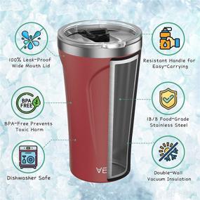 img 3 attached to ☕️ VeeFine 20oz Spill Proof Travel Coffee Mug - Dishwasher Safe & Insulated Tumbler - BPA-Free Stainless Steel - Car Cup Holder Friendly