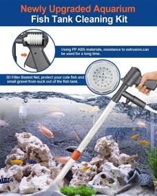 img 1 attached to 🐠 2022 QZQ Aquarium Gravel Cleaner Tool: Vacuum Fish Tank Cleaning Kit with Thermometers and Fish Net - Ideal for Cleaning Gravel and Sand in Fish Tanks