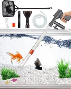 img 4 attached to 🐠 2022 QZQ Aquarium Gravel Cleaner Tool: Vacuum Fish Tank Cleaning Kit with Thermometers and Fish Net - Ideal for Cleaning Gravel and Sand in Fish Tanks