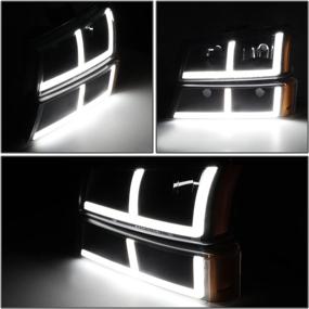 img 2 attached to 🔦 DNA MOTORING HL-LB4-CSIL03-BK-AM LED Light Bar Headlights for 03-06 Avalanche and Silverado 1500-3500 HD (Models without Factory Cladding)