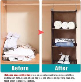 img 3 attached to Organize Your Closet With DonYeco 3-Shelf Hanging Storage Organizer!