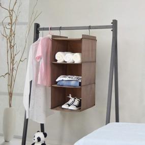 img 1 attached to Organize Your Closet With DonYeco 3-Shelf Hanging Storage Organizer!