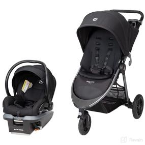 img 4 attached to 🔘 Midnight Black Maxi-Cosi Gia XP 3-Wheel Travel System