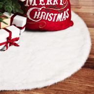 48-дюймовая снежно-белая юбка из искусственного меха для рождественской елки - роскошная мягкая двухслойная декоративная ручная работа для праздничной вечеринки и сувениров для домашних животных от edldecco логотип