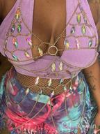 img 1 attached to Boho Crystal Tassel Bikini Set Beach Cosplay Bra Chain Body Jewelry For Women & Girls - CCbodily Body Chains Jewelry Accessories review by David Sharma