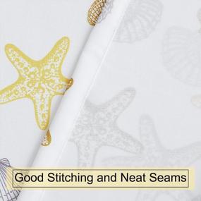 img 1 attached to Multicolor Starfish Seashell Conch Valance Curtains 54" X 15" For Living Room, Kitchen, Bathroom With Rod Pocket In Yellow
