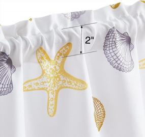 img 3 attached to Multicolor Starfish Seashell Conch Valance Curtains 54" X 15" For Living Room, Kitchen, Bathroom With Rod Pocket In Yellow
