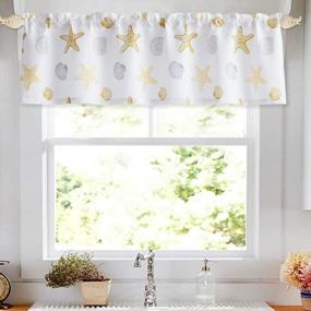 img 4 attached to Multicolor Starfish Seashell Conch Valance Curtains 54" X 15" For Living Room, Kitchen, Bathroom With Rod Pocket In Yellow