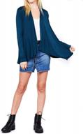 soft knit lightweight jacket - women's open front drape cardigan outwear by fashion boomy logo