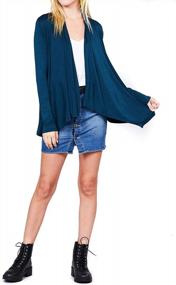 img 4 attached to Soft Knit Lightweight Jacket - Women'S Open Front Drape Cardigan Outwear By FASHION BOOMY