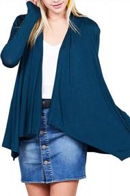 img 3 attached to Soft Knit Lightweight Jacket - Women'S Open Front Drape Cardigan Outwear By FASHION BOOMY