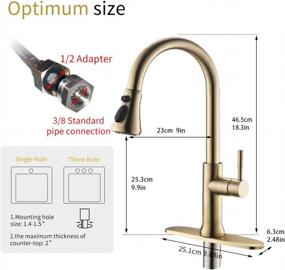 img 1 attached to Fapully Touch Kitchen Faucets With Pull Down Sprayer, Single Handle Stainless Steel Brushed Gold Kitchen Sink Faucet With Pull Out Sprayer And Hole Cover
