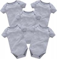 kavkas 100% cotton baby solid short sleeve bodysuits - 5 pack for boys and girls, ideal undershirt for infants from 0-24 months logo