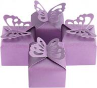 purple butterfly favor boxes: ideal for baby shower, birthday, wedding & party decorations - kslong 50pcs small gift boxes logo