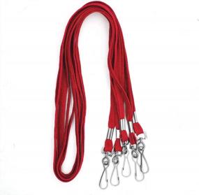 img 1 attached to Lanyards 100 Pack Red Lanyards With Swivel Hook Clips For ID Name Badge Holder
