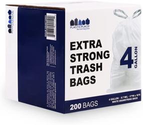 img 2 attached to Convenient And Reliable: Plasticplace 4 Gallon Drawstring Trash Bags - 100 Count