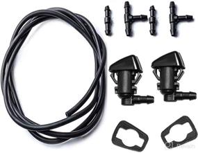 img 4 attached to 🚗 TOPEAIBO Front Windshield Washer Nozzle Wiper Spray Kit for Ford F250 F350 F450 F550 (2011-2016) - OEM # BC3Z-17603-A BC3Z17603A - Super Duty with Fluid Hose and Connector - 1 Pair