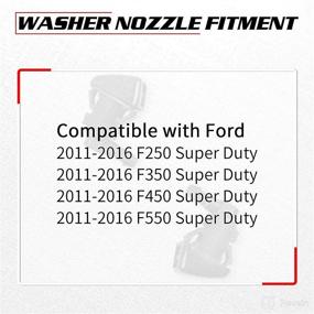 img 2 attached to 🚗 TOPEAIBO Front Windshield Washer Nozzle Wiper Spray Kit for Ford F250 F350 F450 F550 (2011-2016) - OEM # BC3Z-17603-A BC3Z17603A - Super Duty with Fluid Hose and Connector - 1 Pair