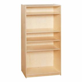 img 3 attached to Sprogs Wooden Bookcase With Five Shelves - Natural Finish, 30" X 12" X 60" H