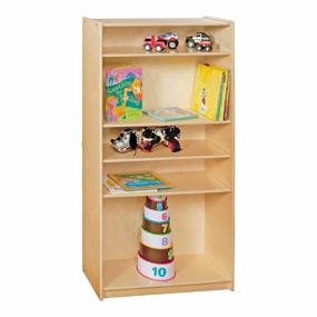 img 2 attached to Sprogs Wooden Bookcase With Five Shelves - Natural Finish, 30" X 12" X 60" H