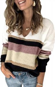 img 4 attached to Warm Up In Style With Lovezesent'S Color Block Knit Sweater Pullover For Women