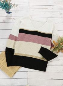 img 3 attached to Warm Up In Style With Lovezesent'S Color Block Knit Sweater Pullover For Women