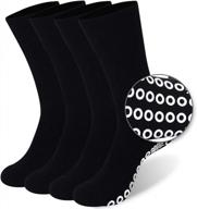 kitnsox non-skid diabetic socks for men women, non-binding moisture wicking cushioned non slip crew grip socks logo