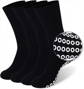 img 4 attached to KitNSox Non-Skid Diabetic Socks For Men Women, Non-Binding Moisture Wicking Cushioned Non Slip Crew Grip Socks