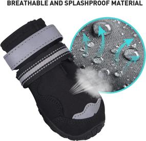 img 3 attached to 🐾 CBsana Dog Shoes: Winter Booties for Large Dogs with Reflective Straps - Anti-Slip Sole, 4PCS