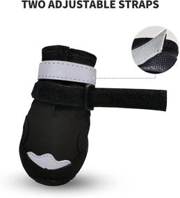 img 1 attached to 🐾 CBsana Dog Shoes: Winter Booties for Large Dogs with Reflective Straps - Anti-Slip Sole, 4PCS