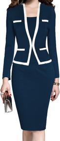 img 2 attached to MUSHARE Colorblock Business Bodycon One Piece Women's Clothing : Dresses