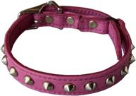 🐱 stylish and safe pink studded leather cat collar by kitty planet outlaw logo