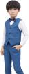 kids' 4-piece slim fit formal wear set with dress pants, vest, and suit jacket - perfect for weddings and ring bearers logo
